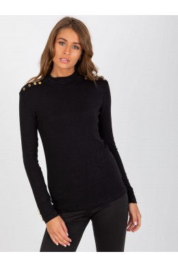 Elegantiškas megztinis su sagutėmis (juodas)